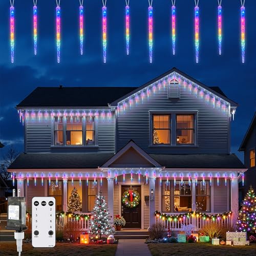 Icicle Lights Outdoor with Remote (100 Count)