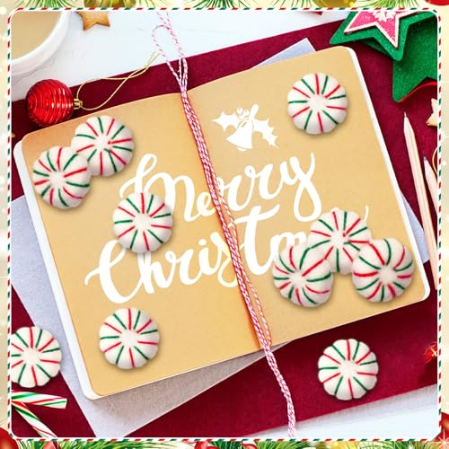 36 Pcs Felt Peppermint Christmas Decorations Wool (36 Count)