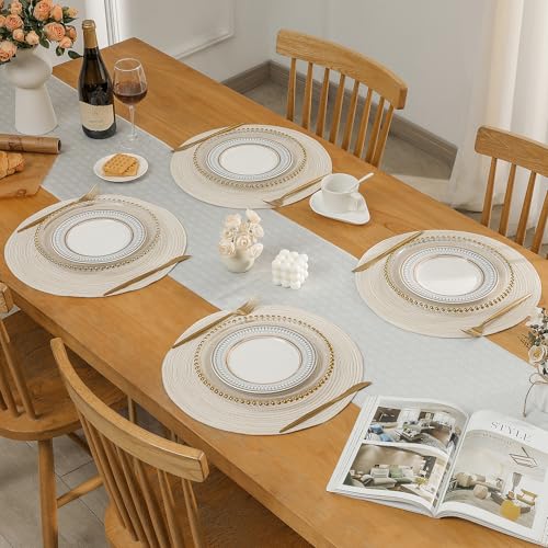 Round Placemats Heat and Slip Resistant Cotton Table Mats (6 Count)
