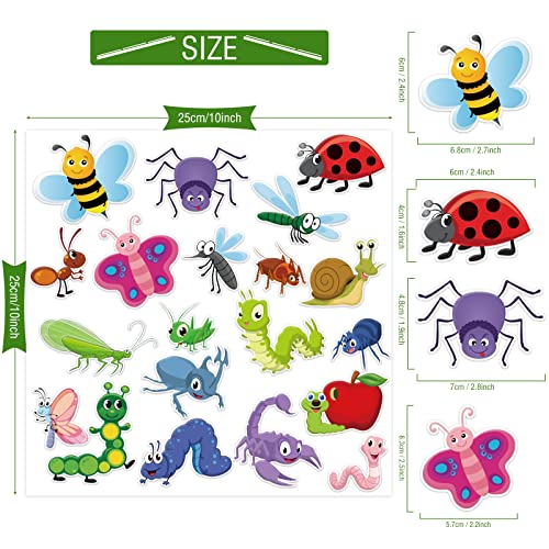 20 PCS Insect Thick Gel Clings Spring Summer Insect Window Gel Clings Decals Stickers for Kids Toddlers and Adults Home Airplane Classroom Nursery Winter Insects Animals Party Supplies Decorations (20 Count)