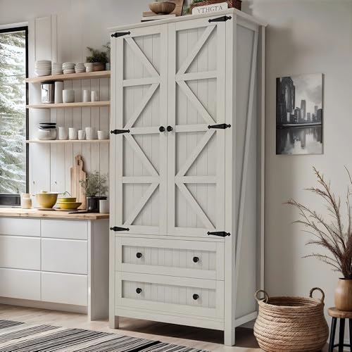 64.5" Pantry Cabinet with Barn Doors