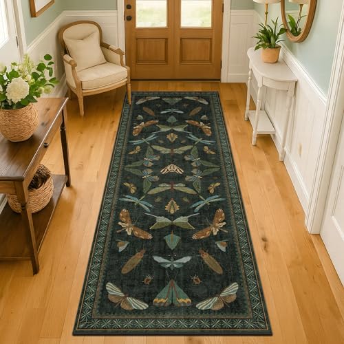 Washable Insect 2x6 Runner Rug for Hallway (12 Sq Ft)