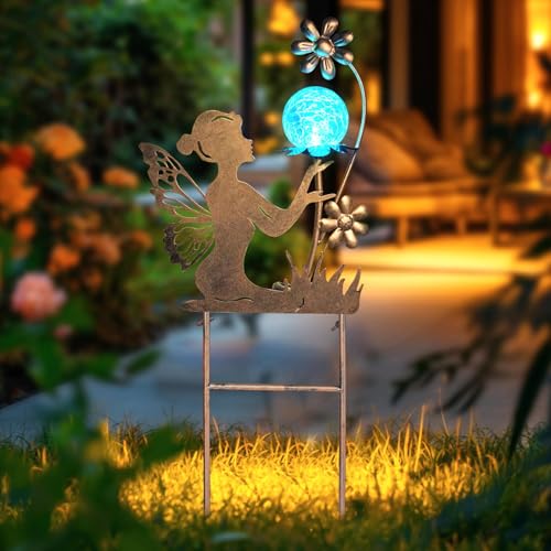 Solar Lights Fairy Garden Decor for Outside