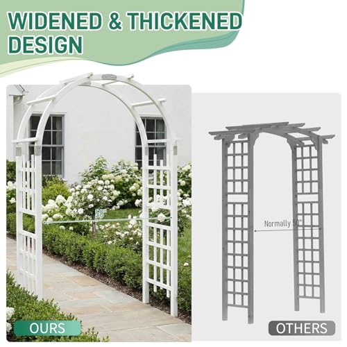 7Ft White Wooden Arbor Arch