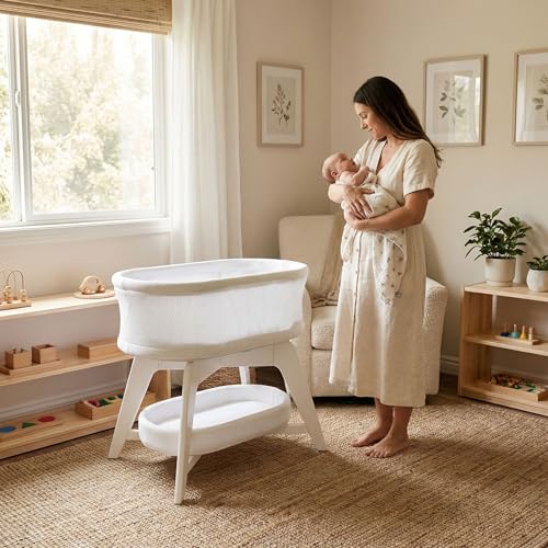 Evi Smart Baby Bassinet Beside Sleeper with Auto