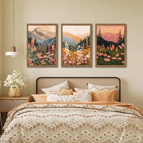 Boho Colorful Landscape Wall Art Set of 3