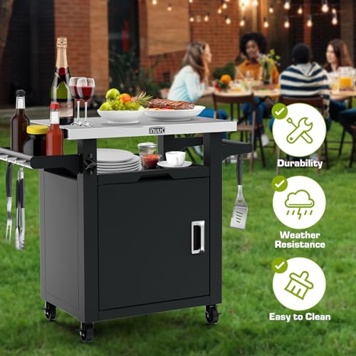 Grill Table with Storage Cabinet