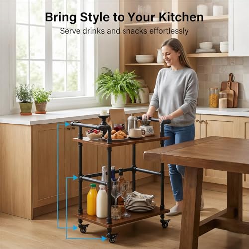 Industrial Pipe Bar Cart