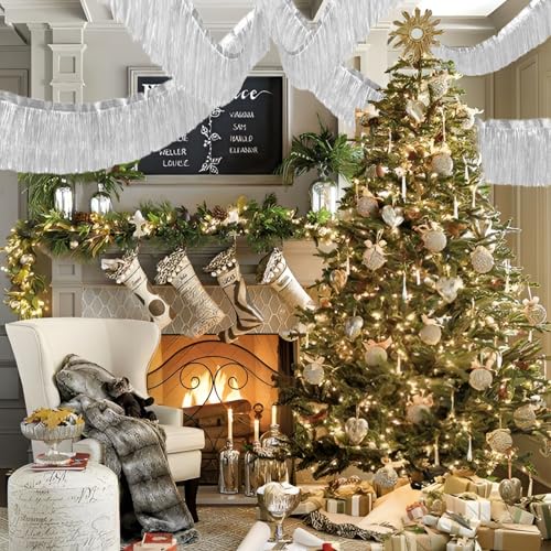 Silver Foil Fringe Garland 10FT 6packs for Parade Float Decorations (6 Count)
