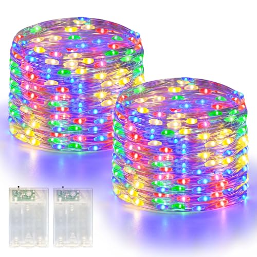 2 Pack Multicolor Fairy Lights Battery Operated