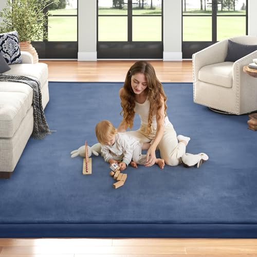Baby Play Mat for Floor Nursery Rug Muscle Mat Area Rug Playroom Rug 71"x79" Playpen Mat Elastic Foam 1.3" Thick Crawling Mat for Babies