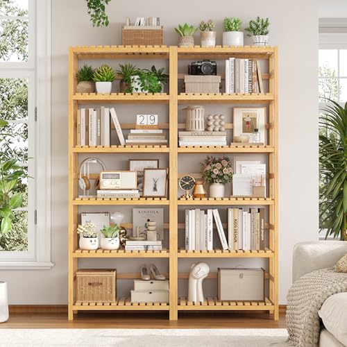 6 Tier Bamboo Shelf with Adjustable Shelves (6 Count)