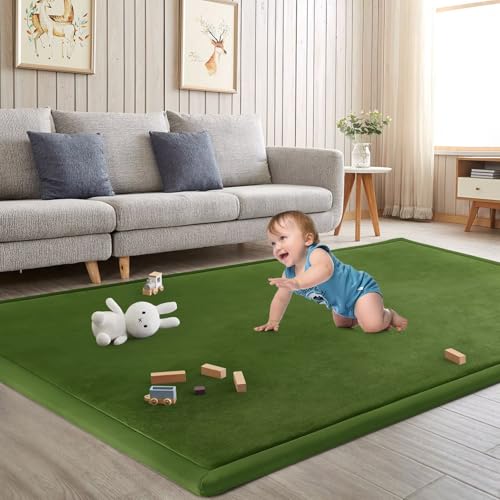 Baby Play Mat for Floor Nursery Muscle Mat Area Rug Playroom Rug 50"x50" Elastic Foam 1.3" Thick Crawling Mat for Babies