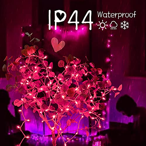 Clear Christmas Pink String Lights 100 Count 20 Feet (26.5 Foot)