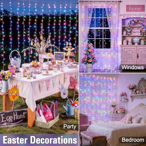 300LED Curtain Lights for Easter Decor (9.8 Foot)