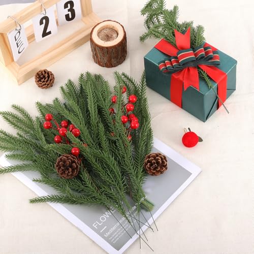 Christmas Norfolk Pine Picks Artificial Greenery Branches (50 Count)