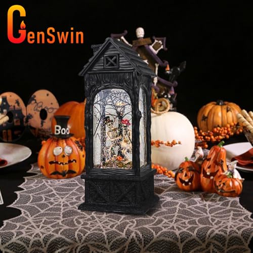 Halloween Snow Globe Lantern Ghost Projection Lamp with 6H Timer
