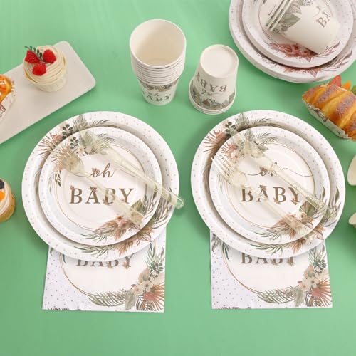 168 Pcs Boho Its A Girl Baby Shower Decorations (168 Count)