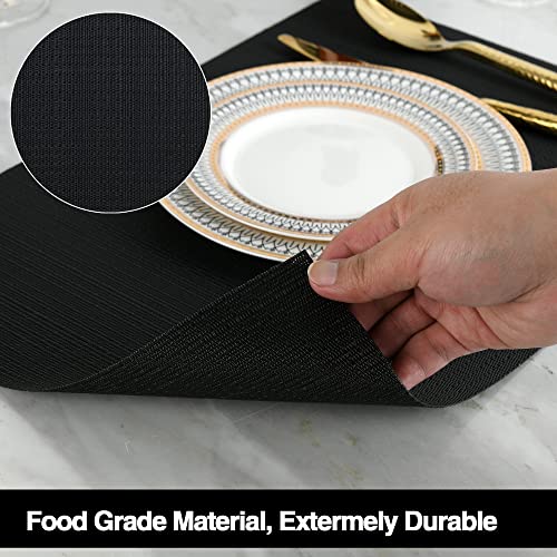 Black Placemats Set of 8 (8 Count)