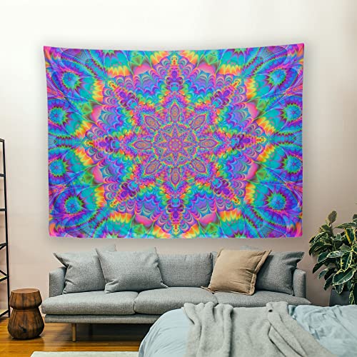 Blacklight Mandala Tapestry 59"x51"