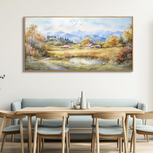 Large Canvas Wall Art For Living Room Wall Decor For Bedroom Office Dining Room Rural Landscape Wall Painting Printing Artwork Pictures Farmhouse Home Decoration Mural 30 x60 Wood Frame