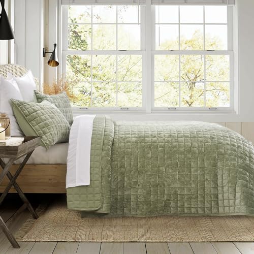 Channel Box Stitch Velvet Quilt Set