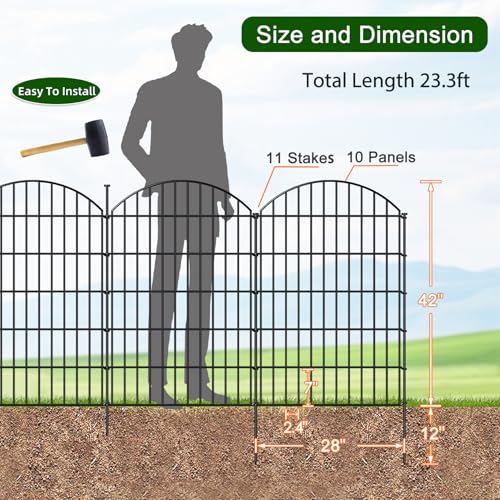 Metal Garden Fence 42 in x 23.3 ft