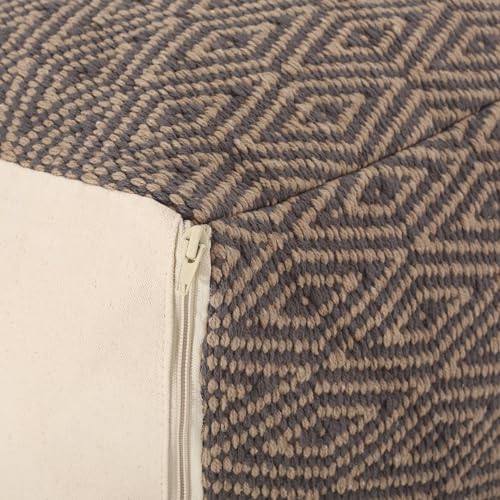 Boho Handmade Fabric Cube Pouf Ottoman Foot Stool