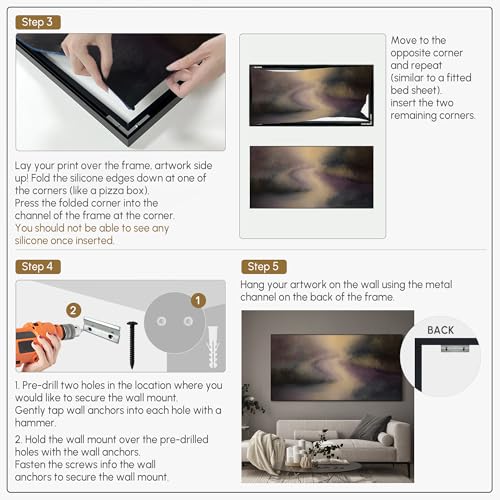 36"x72" Extra Large Framed Wall Art Golden Light River Path Dreamy Impressionist Landscape Illustration for Home Living Room Bedroom Decor