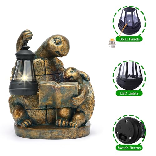 Turtle Solar Outdoor Garden Statue Lawn Yard Decor Gifts for Mom