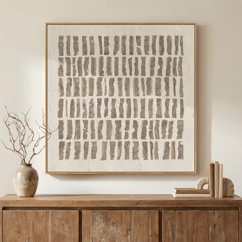 Framed Neutral Beige Abstract Canvas Prints Wall Art Decor