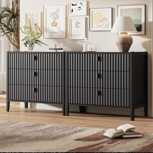 3 Drawer Nightstand Set of 2