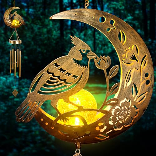 Moon Cardinal Wind Chime for Outside