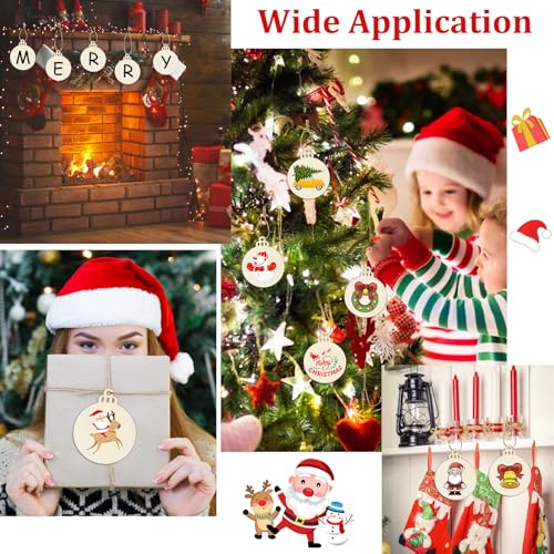 50 PCS Wooden Christmas Ornaments (50 Count)