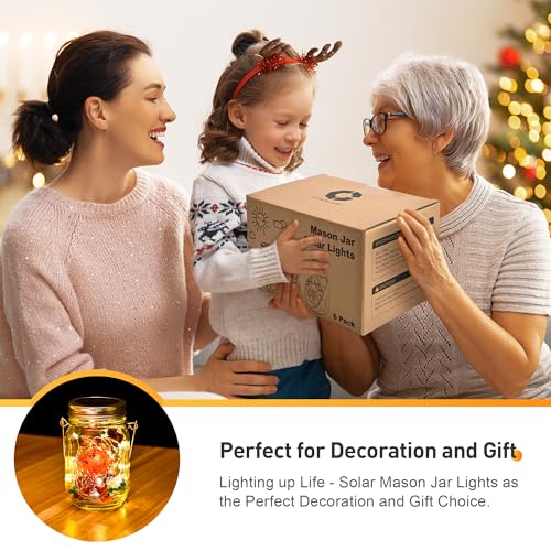 Hanging Mason Jar Solar Lights (6 Count)