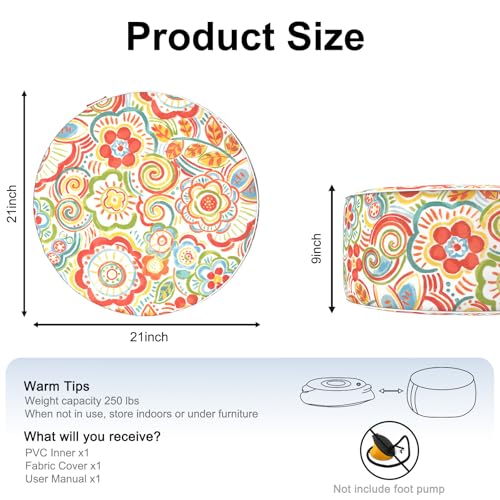 Inflatable Ottoman Stool D21 xH9 for Outdoor