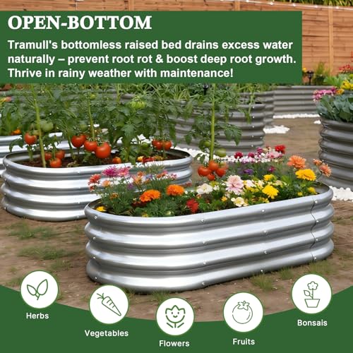 4x2x1 ft Galvanized Raised Garden Bed Outdoor