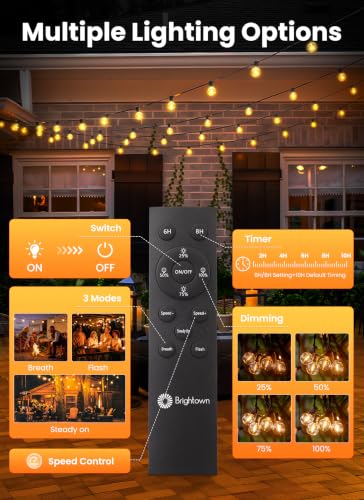 38FT 16LED Solar String Lights Outdoor with Remote & USB Port (38 Foot)