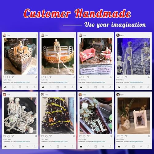 16Pcs 6" Halloween Mini Plastic Skeleton Figurines Decorations Set (16 Count)