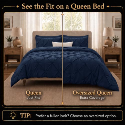 Oversized Queen Comforter Set Navy