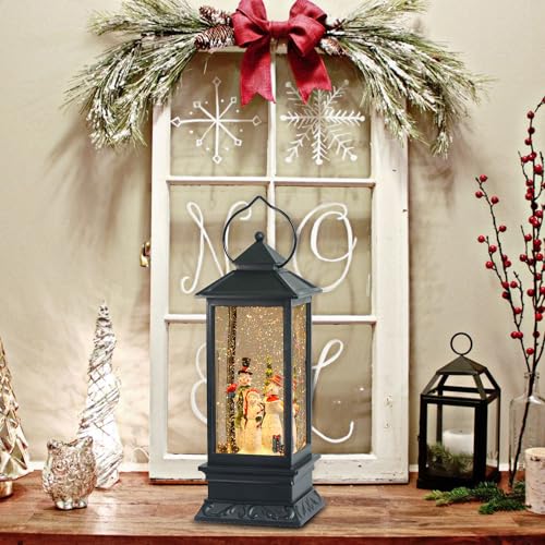 Snowman Singing Snow Globe Lantern with 6 Hour Timer