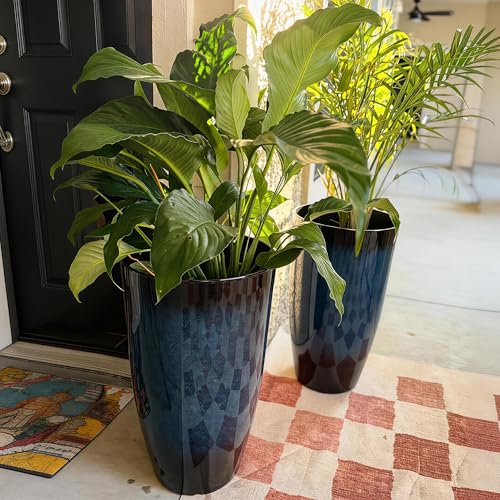 Autodaya 24" Large Tall Outdoor Planters Set of 2 (2 Count)
