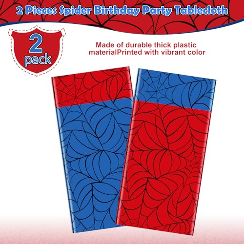 2Pcs Spider Web Themed Birthday Party Tablecloths Decorations (2 Count)