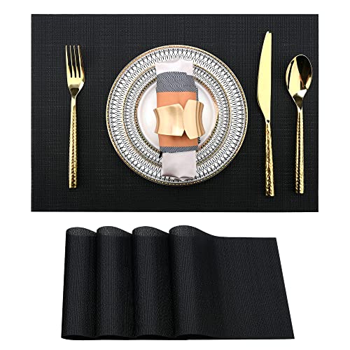 Black Placemats Set of 4 (4 Count)