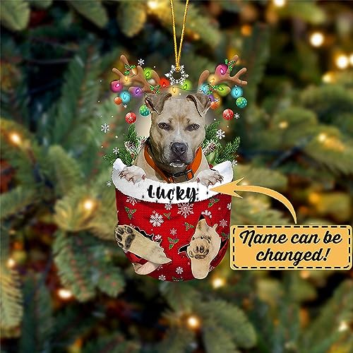 Pitbull 02 Dog Christmas Tree Ornament
