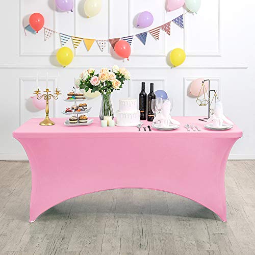 Spandex Table Cover for 8FT or 4ft or 6ft Table Universal Fitted Stretch Tablecloth for Party