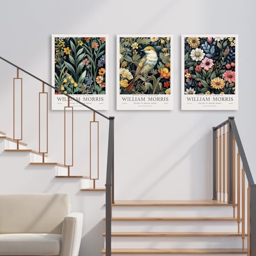 Wrapped Canvas Morris Floral Bird Wall Art Set of 3 (3 Count)