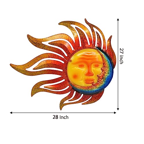 Large Sun Metal Outdoor Wall Art Decor Moon Wall Decor