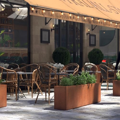 Corten Steel Planter Box 32" L x 12" W x 16" H Rectangular Outdoor Planter