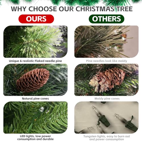 6ft Pre Lit Carolina Pine Christmas Tree
